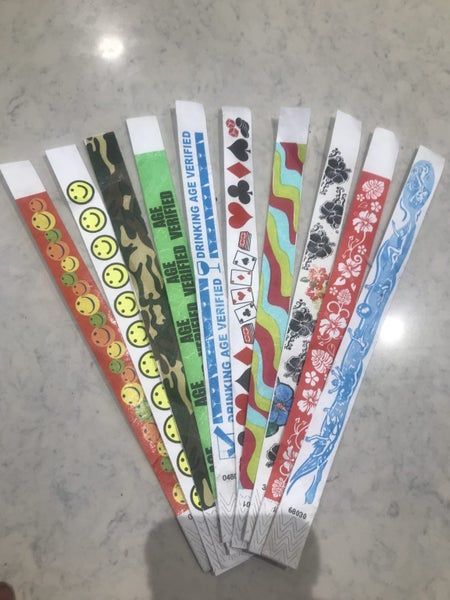 Tyvek Wristbands -500- for parties / events - choose a pattern! *SPECIAL* Carousel 1