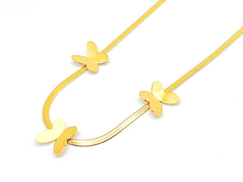 Elegant Gold Plated Butterfly Pendant Necklace Carousel 2