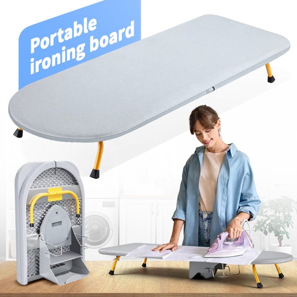 Portable Folding Table-Top Ironing Board with Regular Cotton Cover Carousel 11