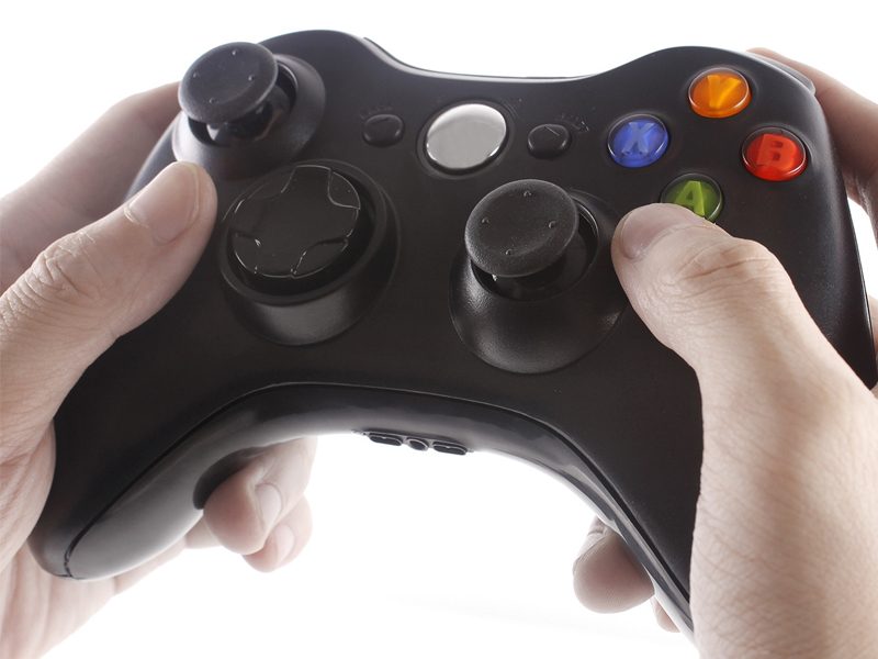 Black Wireless Game Controller for Microsoft Xbox 360 Windows PC Console Gamepad Carousel 2