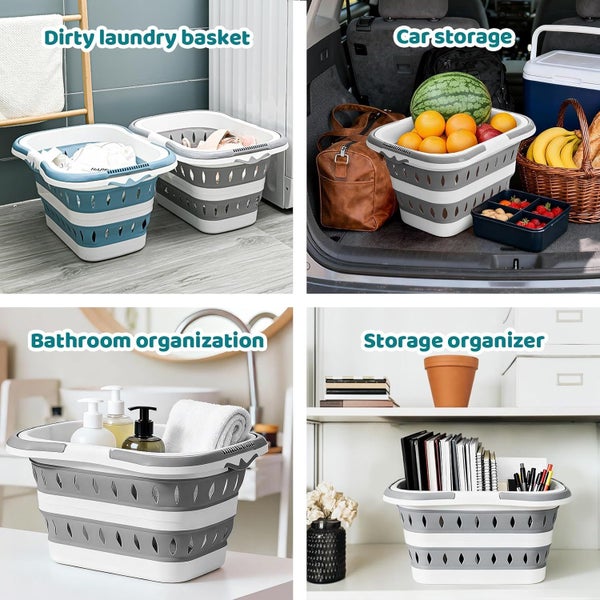 Foldable Laundry Basket Storage Laundry Basket - Collapsible Pop Up Basket Carousel 6