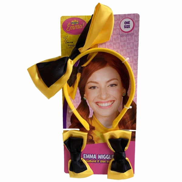 Emma The Wiggles Yellow Book Week Toddler Girls Costume Shoe Bows & Headband Carousel 1