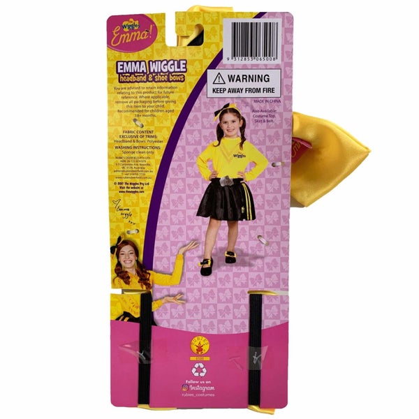 Emma The Wiggles Yellow Book Week Toddler Girls Costume Shoe Bows & Headband Carousel 2