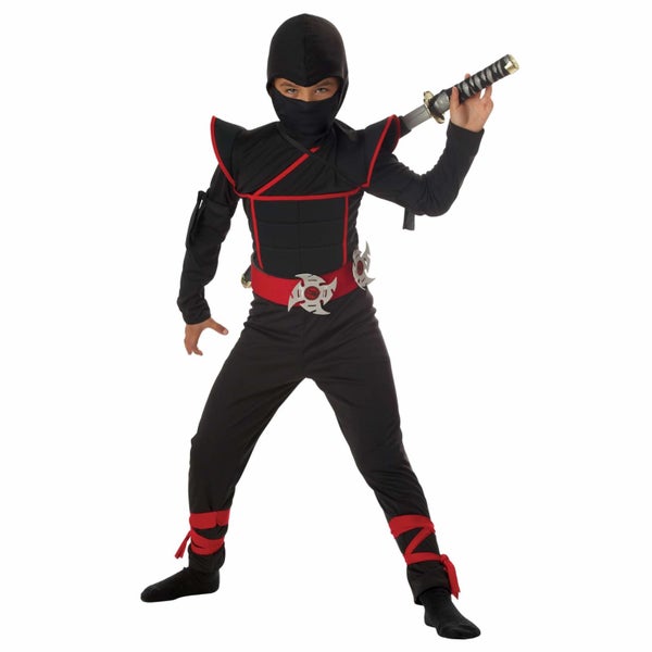 Stealth Ninja Assassin Japanese Warrior Black Red Book Week Boys Costume Carousel 1