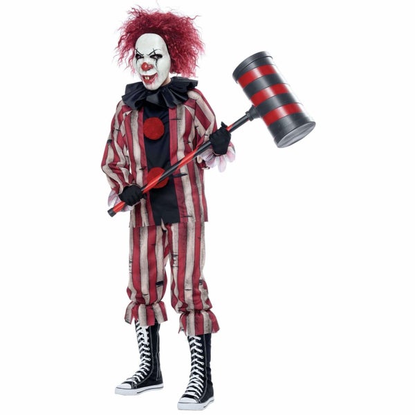 Nightmare Clown Horror Joker Jester Pennywise Halloween Child Boys Costume Carousel 1