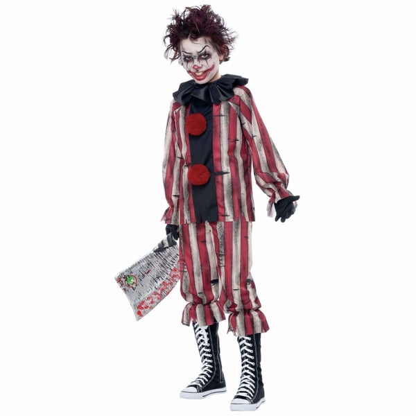 Nightmare Clown Horror Joker Jester Pennywise Halloween Child Boys Costume Carousel 2
