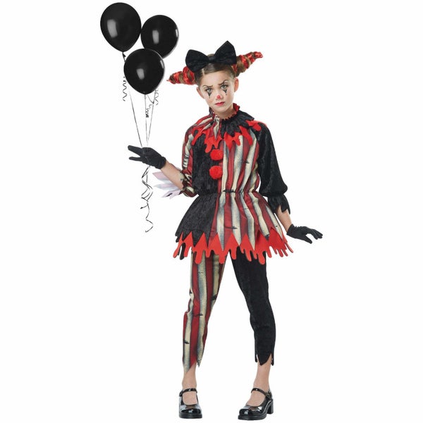 Dark Circus Clown Horror Psycho Killer Halloween Child Girls Costume Carousel 1