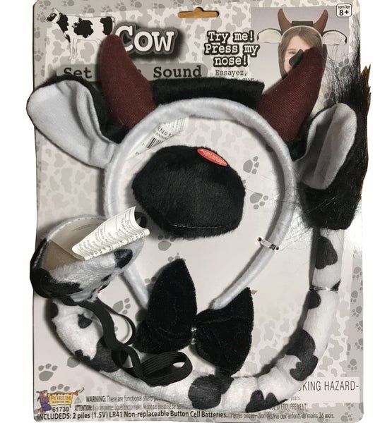 Cow Animal Set Ear Nose Tail Choker Book Week Boys Girls Costume Kit with Sound Carousel 1