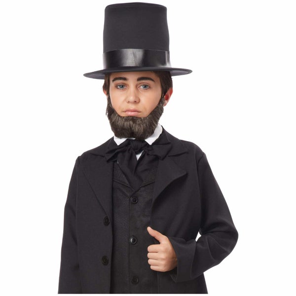 Honest Abe Lincoln USA President Historical Boys Costume Dark Brown Grey Beard Carousel 1