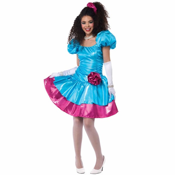 80s Party Dress Blue Cocktail 1980s Retro Prom Queen Adult Womens Costume Carousel 1