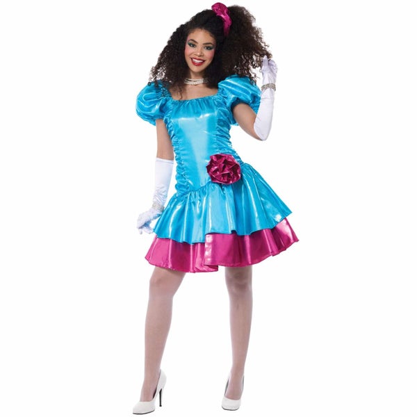 80s Party Dress Blue Cocktail 1980s Retro Prom Queen Adult Womens Costume Carousel 2