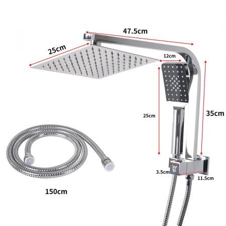 Rain Shower Head Taps Mixer Set 10 Inch Carousel 2
