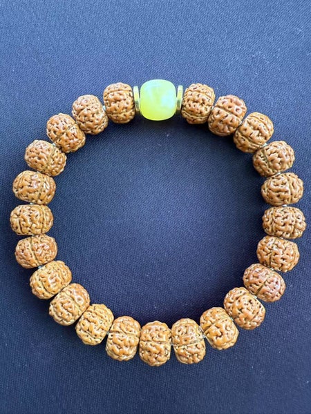 10mm Rudraksha Seeds bracelet with matching Baltic Amber Carousel 1