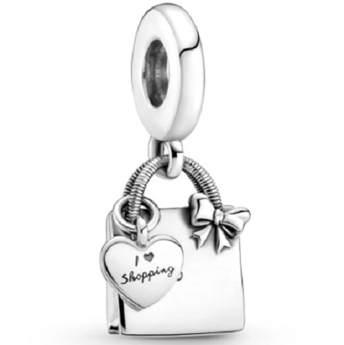 I Love Shopping - Heart Charm