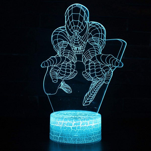 Spiderman 3D Night Lamp LED Light, Power By USB, 7 Changeable color Carousel 2