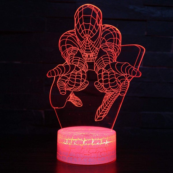 Spiderman 3D Night Lamp LED Light, Power By USB, 7 Changeable color Carousel 2