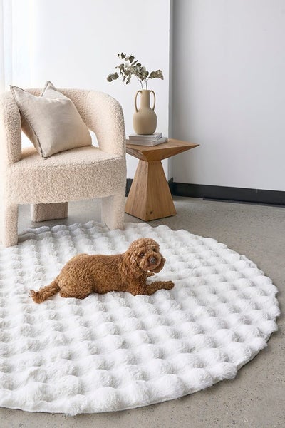 Washable Rug - White 150X150Cm Carousel 2
