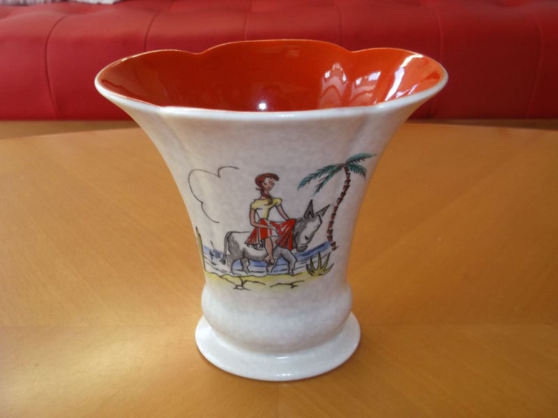 Crown Devon Riviera Vase 1950's Carousel 2