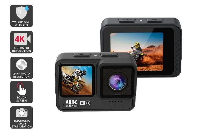 Kogan 4K Dual Touchscreen 21m Waterproof Action Camera Carousel 1