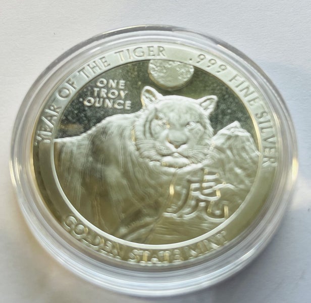 1 oz Golden State Mint Lunar Year of the Tiger .999 Silver Round Carousel 1