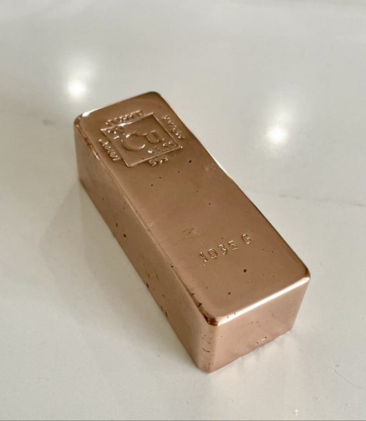 1035g copper bullion bar full polish Carousel 1