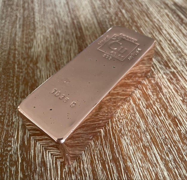 1035g copper bullion bar full polish Carousel 2