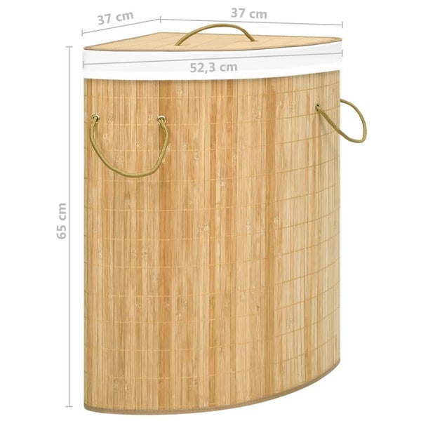 Vida Xl Bamboo Corner Laundry Basket 60 Carousel 2