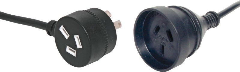 10m Black Mains Extension Piggyback Lead Carousel 1