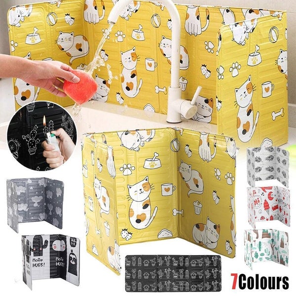 Kitchen Oil Splash Guard Wall Foil Protector Stove Cover Removable Baffle Screen Carousel 2