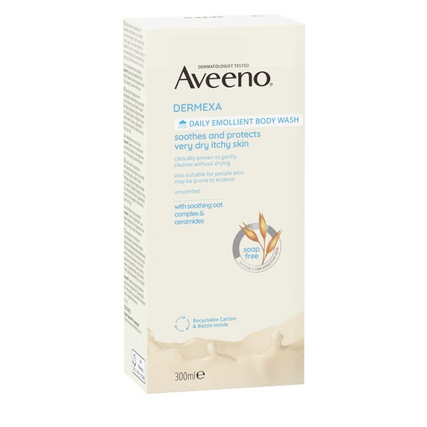 Aveeno Dermexa Daily Emollient Fragrance Free Body Wash 300ml Carousel 1