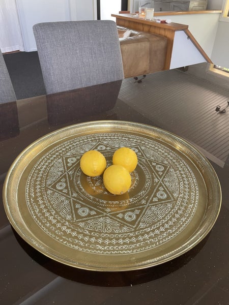 VINTAGE BRASS SERVING TRAY Carousel 1