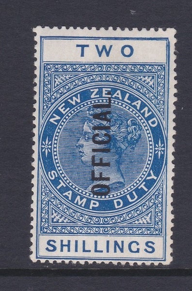 O085. NZ - 1882 QV Official 2/- Blue - Mint Carousel 1