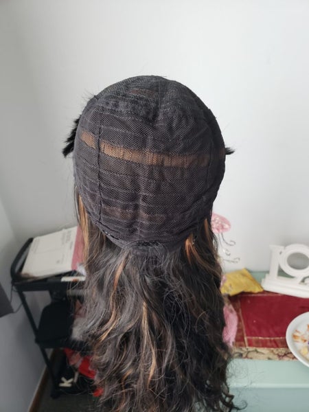 22inch black n bronze looking highlights synthetic wig Carousel 7