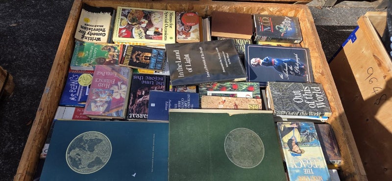 $1 = RES Wooden crate #55 assorted books Carousel 2