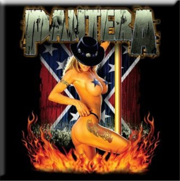 Pantera Fridge Magnet Pole Dancer band logo new Official 76mm x 76mm Carousel 1