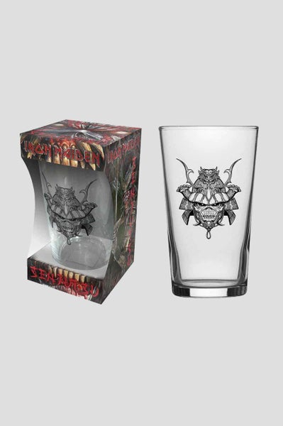 Iron Maiden Pint Glass Senjutsu Band Logo new Official Boxed Carousel 2
