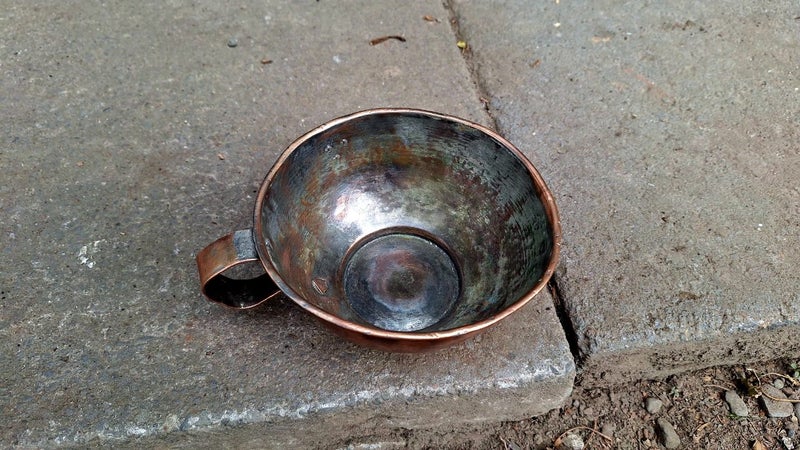 Vintage Hand-Hammered Copper Bowl With Tin Interior Carousel 4