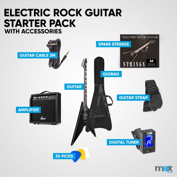 Electric Guitar Pack - Rock Style Black Carousel 18
