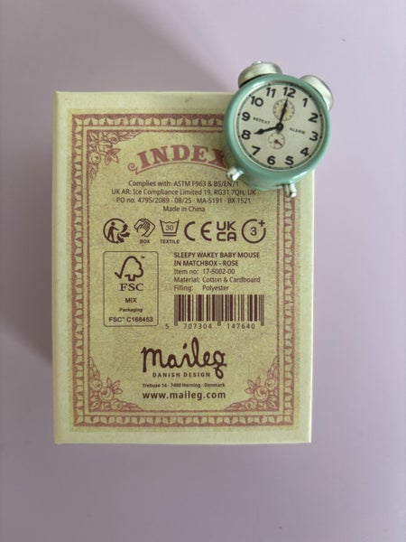 MAILEG SLEEPY WAKEY BABY MOUSE + ALARM CLOCK Carousel 3