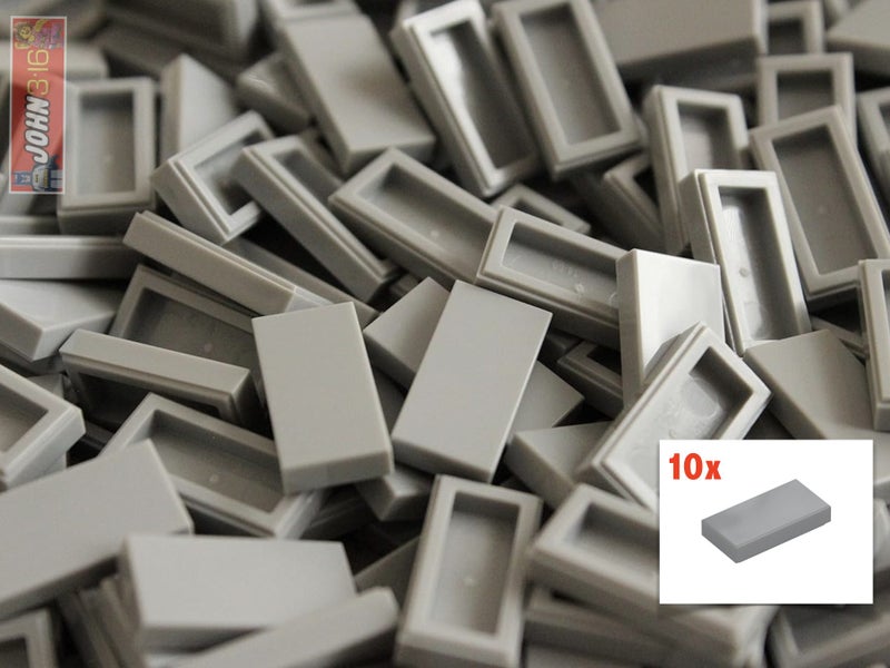 10x NEW LEGO LIGHT BLUISH GREY 1x2 TILES #3069 BULK TILES *BRAND NEW* Carousel 1
