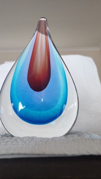 ~" Flavio Poli Seguso Style Sommerso Teardrop Art Glass "~ Carousel 1