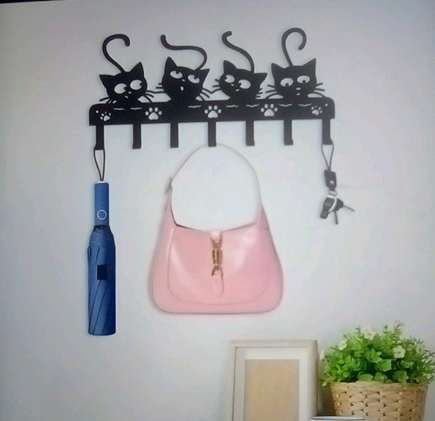 THE CATTAGE-Enhance Your Keys/Bags With This Cute Cat Multiple Key Hook Rack Carousel 2
