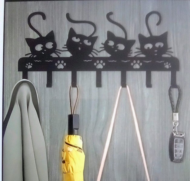THE CATTAGE-Enhance Your Keys/Bags With This Cute Cat Multiple Key Hook Rack Carousel 1