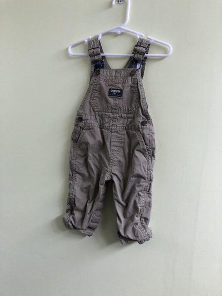 Osh Kosh B'gosh Overalls Tan Lined Size 6 Months Carousel 1