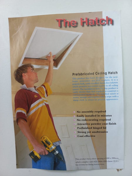 The Hatch, prefabricated ceiling hatch brand new but stocked in a garage Carousel 1