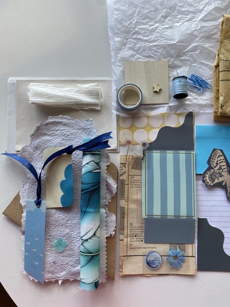 Soft Blue Ephemera Pack – Junk Journal & Scrapbooking Kit Carousel 1