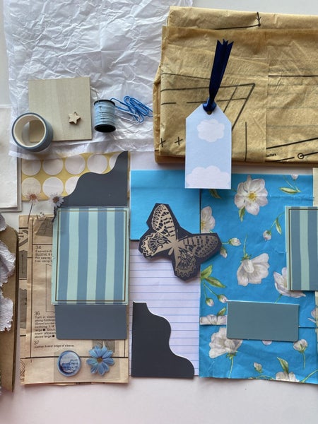 Soft Blue Ephemera Pack – Junk Journal & Scrapbooking Kit Carousel 17
