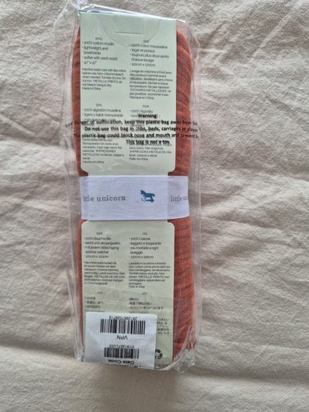 Little Unicorn muslin swaddle wrap - 100% Cotton rust Carousel 2