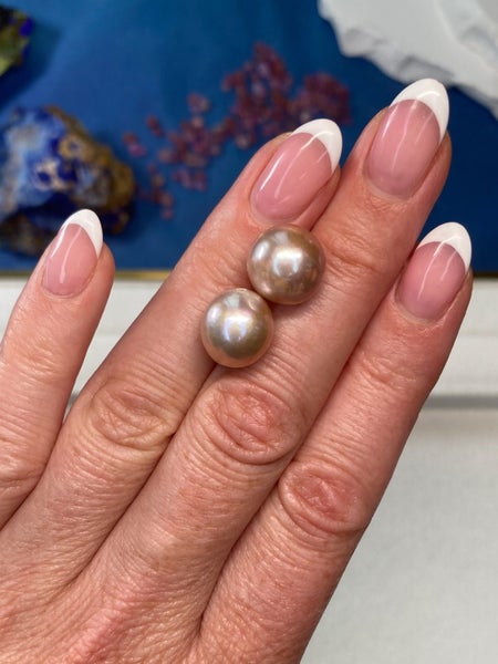 $1 RES ~ 20.60ct Pink Cultured Freshwater Pearl Pair Carousel 2