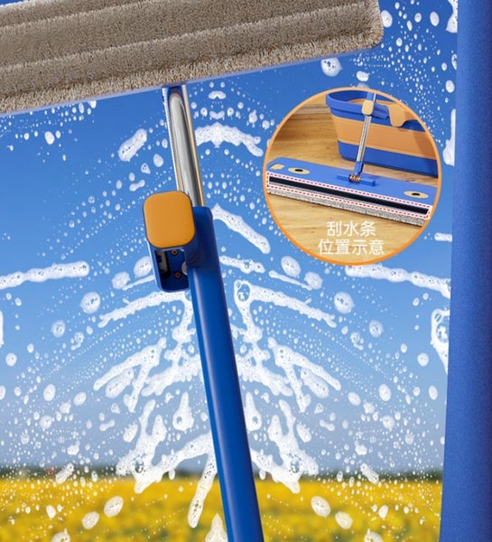 Large Flat Mop +Bucket +Pads Carousel 7